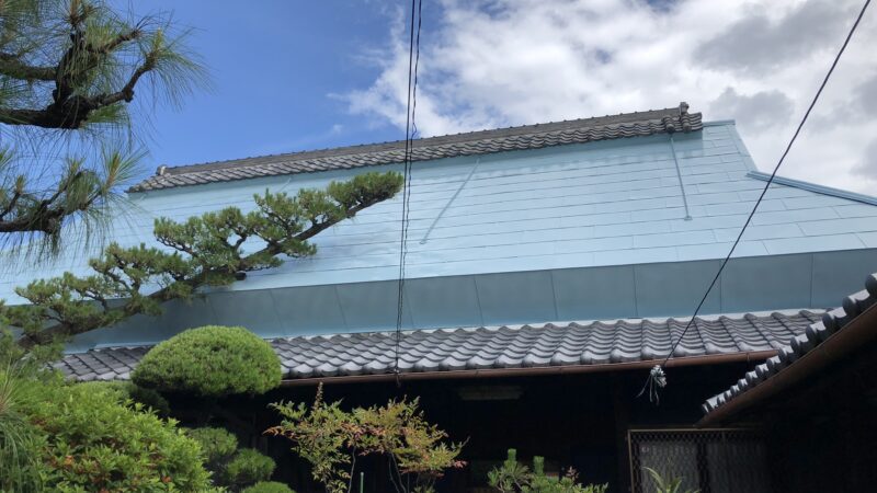 寝屋川市の茅葺トタン屋根塗装工事