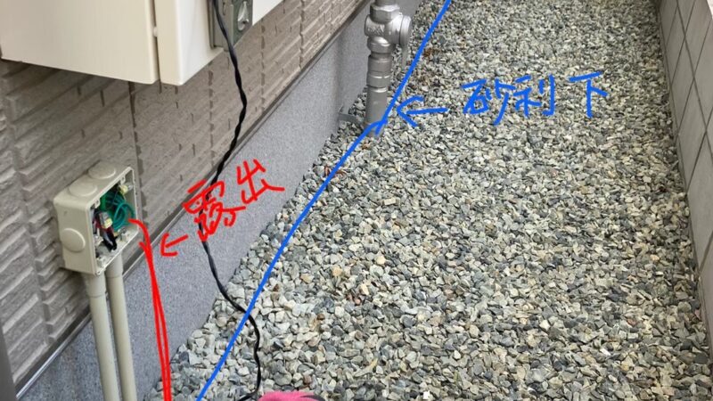 駐輪場に照明設置工事　寝屋川市